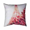 Fondo 20 x 20 in. Pink Eiffel Tower-Double Sided Print Indoor Pillow FO2791532